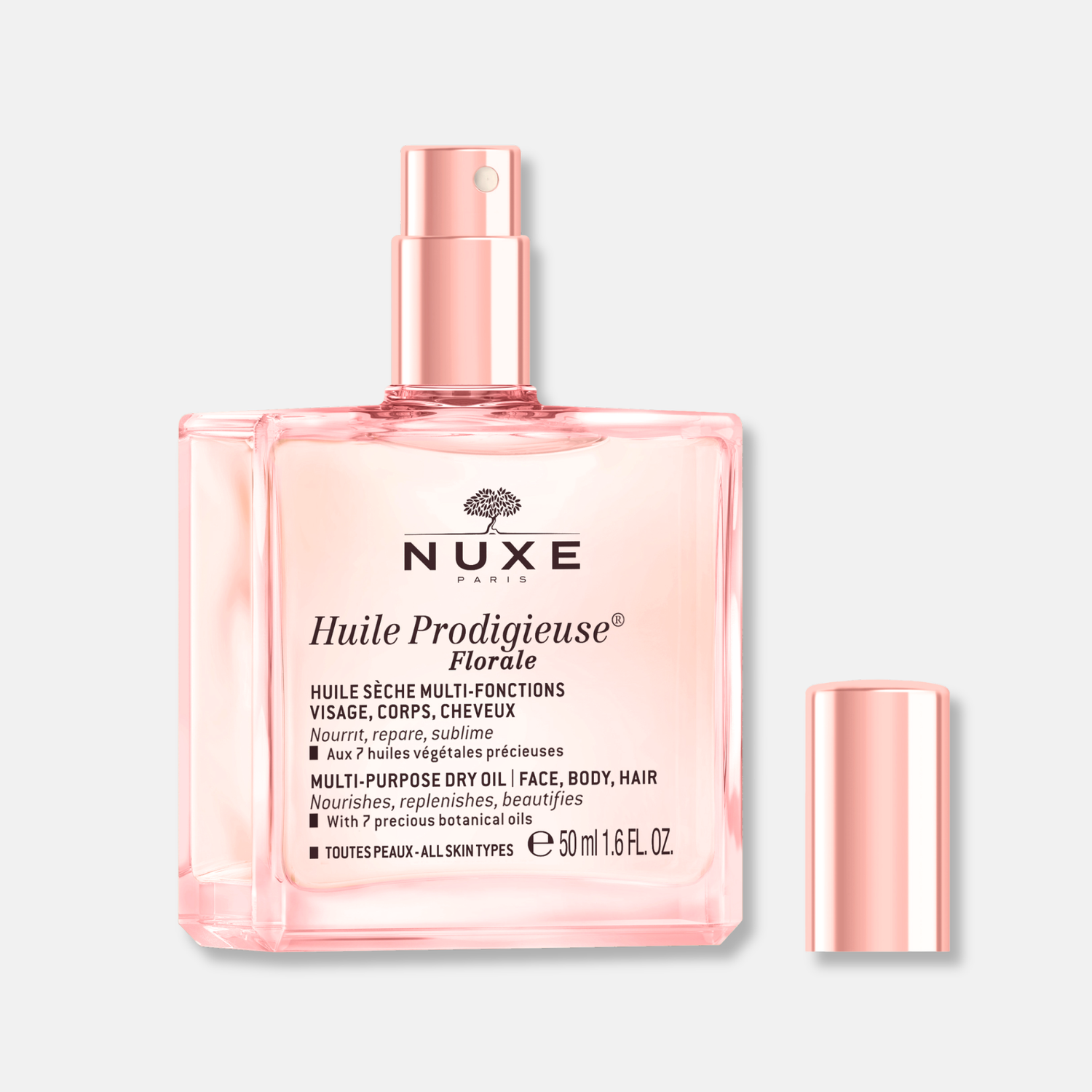 Nuxe Huile Prodigieuse Florale 50ml - Aceite Seco Nutritivo Reparador para Rostro, Cuerpo y Cabello