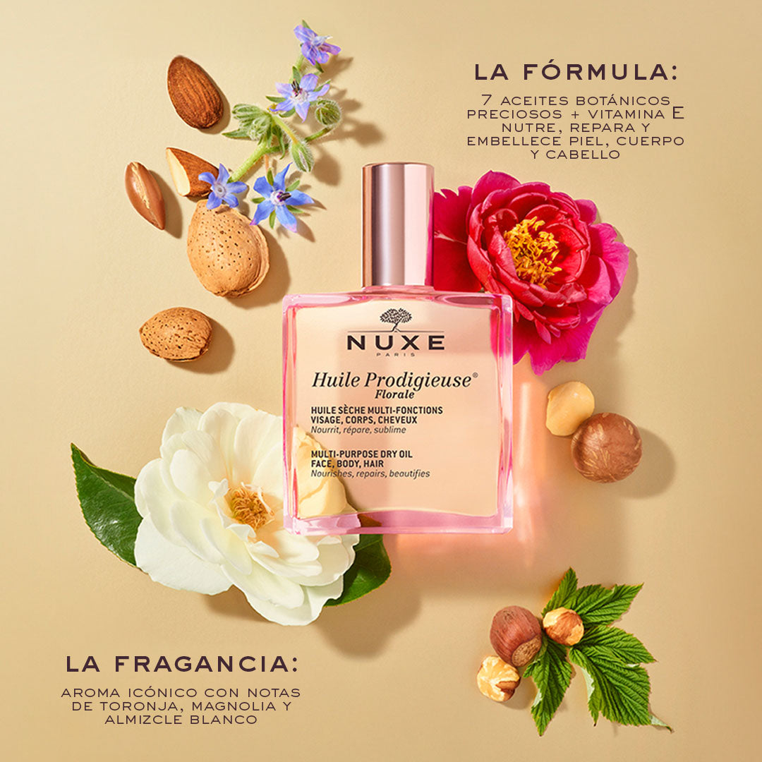 Nuxe Huile Prodigieuse Florale 50ml - Aceite Floral Hidratante Nutritivo para Rostro y Cuerpo
