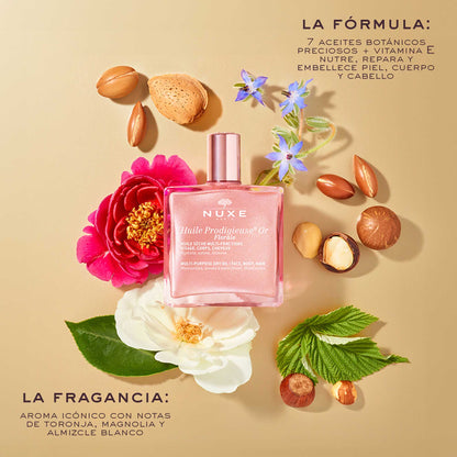 Nuxe Huile Prodigieuse Or Florale 50ml - Aceite Iluminador Nutritivo para Rostro, Cuerpo y Cabello