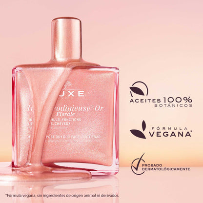 Nuxe Huile Prodigieuse Or Florale 50ml - Aceite Iluminador Nutritivo para Rostro, Cuerpo y Cabello
