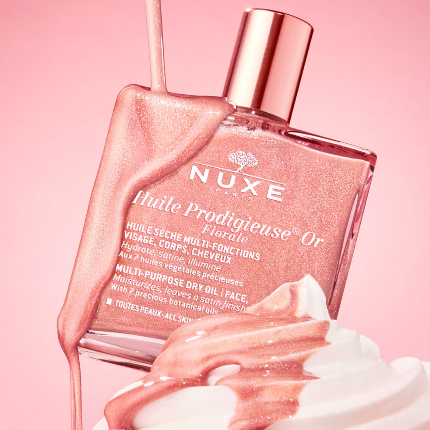 Nuxe Huile Prodigieuse Or Florale 50ml - Aceite Iluminador Nutritivo para Rostro, Cuerpo y Cabello