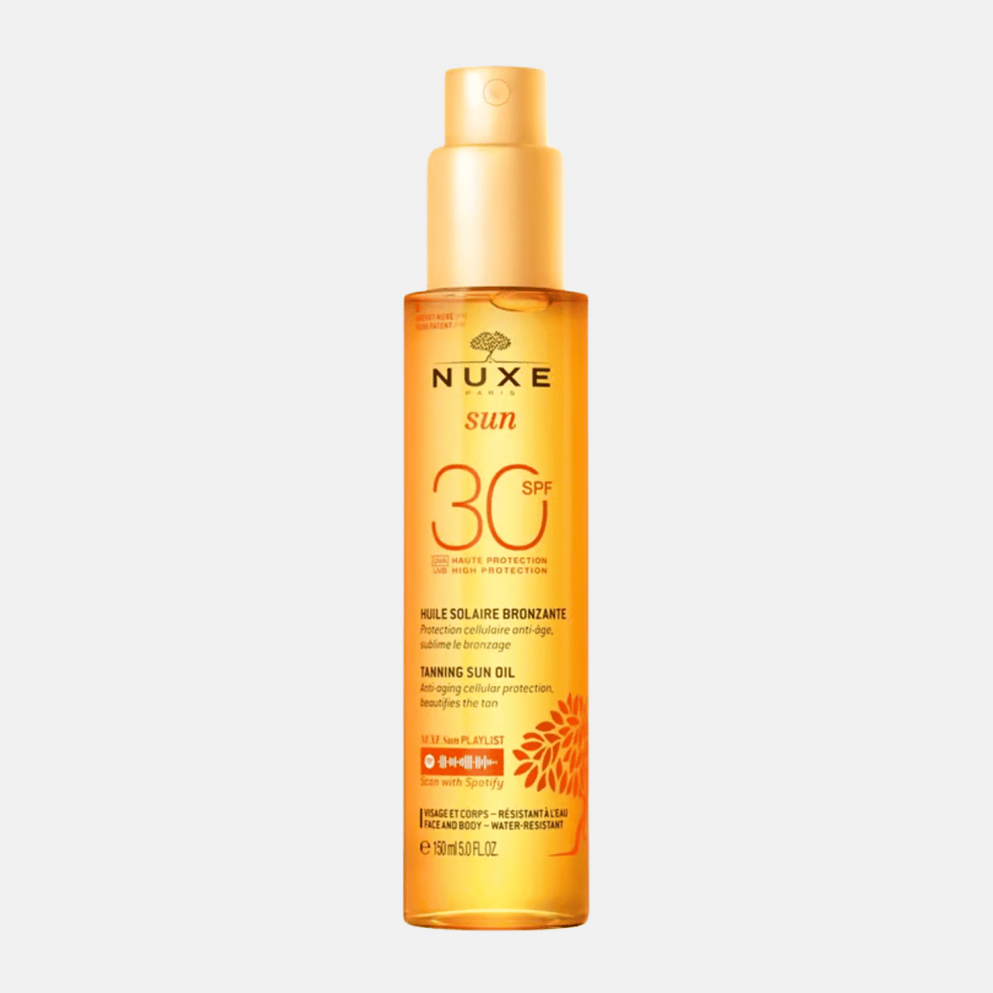 Nuxe Sun: Aceite Bronceador SPF 30 - Rostro y Cuerpo, Protección Anti-Edad - 150 ml - ebeauty