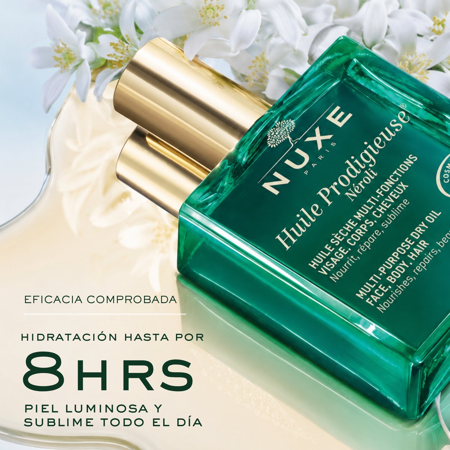 Nuxe Huile Prodigieuse Néroli 100ml - Aceite Seco Nutritivo Reparador para Rostro, Cuerpo y Cabello