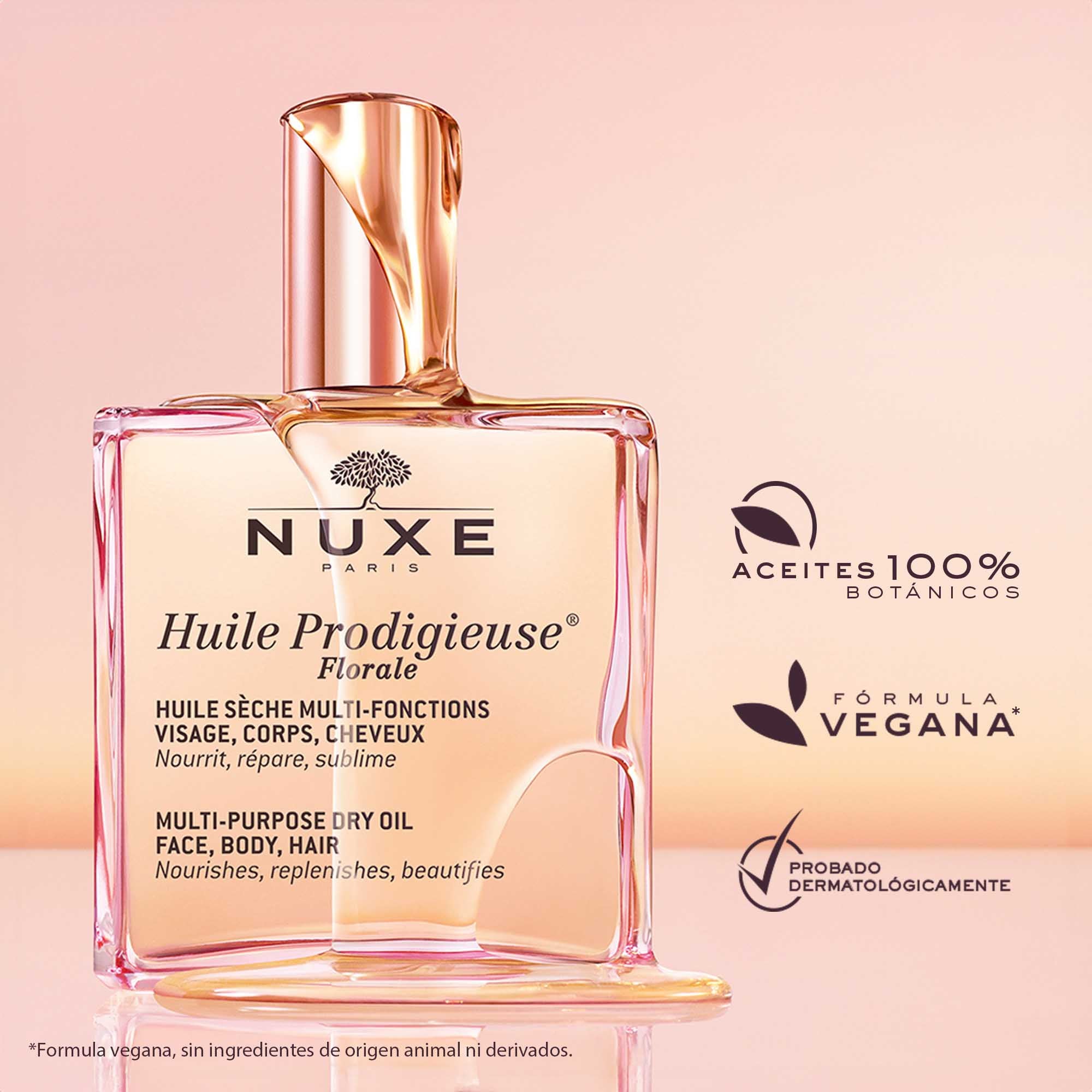 Nuxe Huile Prodigieuse Florale 100ml - Aceite Seco Nutritivo Reparador para Rostro, Cuerpo y Cabello