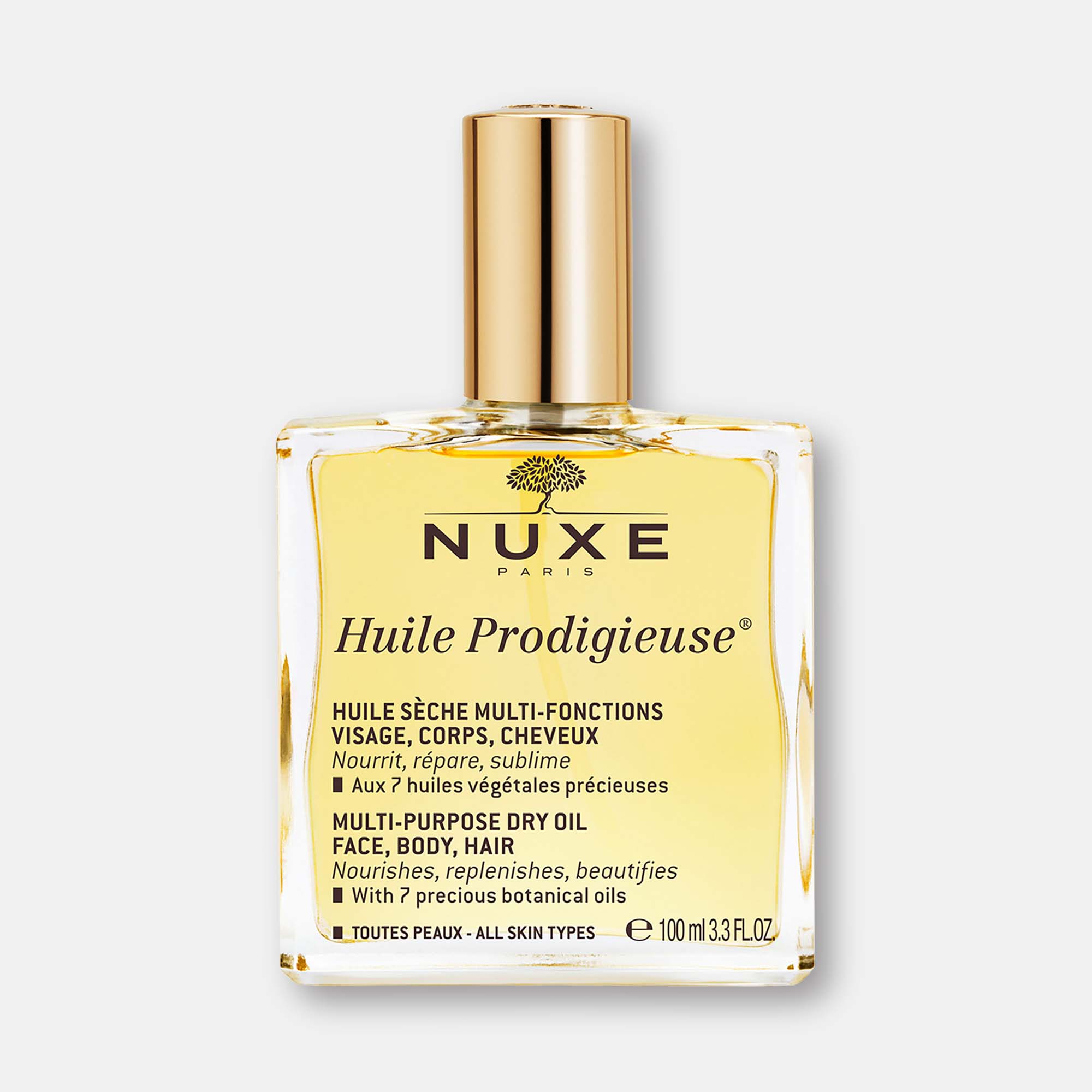 Nuxe Huile Prodigieuse 100ml - Aceite Seco Nutritivo Reparador para Rostro, Cuerpo y Cabello