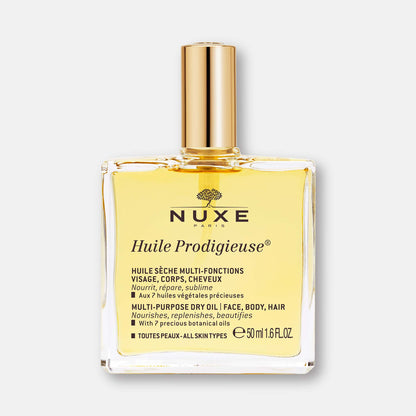 Nuxe Huile Prodigieuse 50ml - Aceite Multi-Usos, Nutre, Repara, Ilumina Rostro, Cuerpo y Cabello