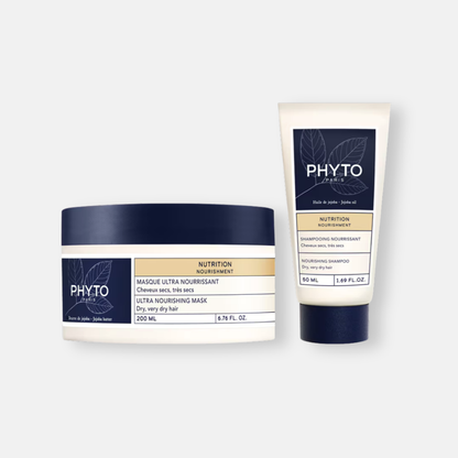 Phyto Set Nutrición: Mascarilla 200 ml + Shampoo 50 ml - Rutina Completa para Cabello Seco