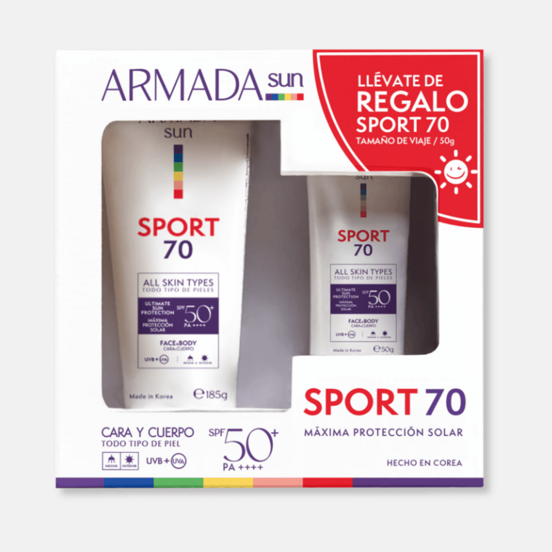 Pack Especial Armada Sun Sport 70 con SPF 50+ Protección Solar Extrema - Invisible, Resistente al Agua y Sudor