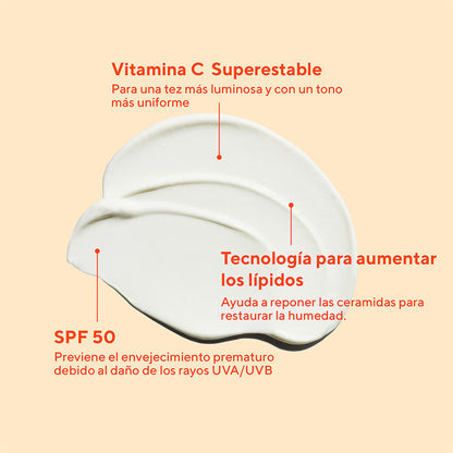 Murad Superactive SPF 50 Moisturizer - Protector Solar 3 en 1 Antimanchas Iluminador con Vitamina C