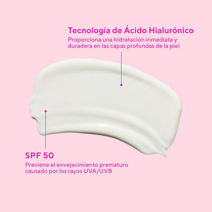 Murad Superactive SPF 50 Moisturizer - Protector Solar 3 en 1 de Alta Hidratación con Ácido Hialurónico