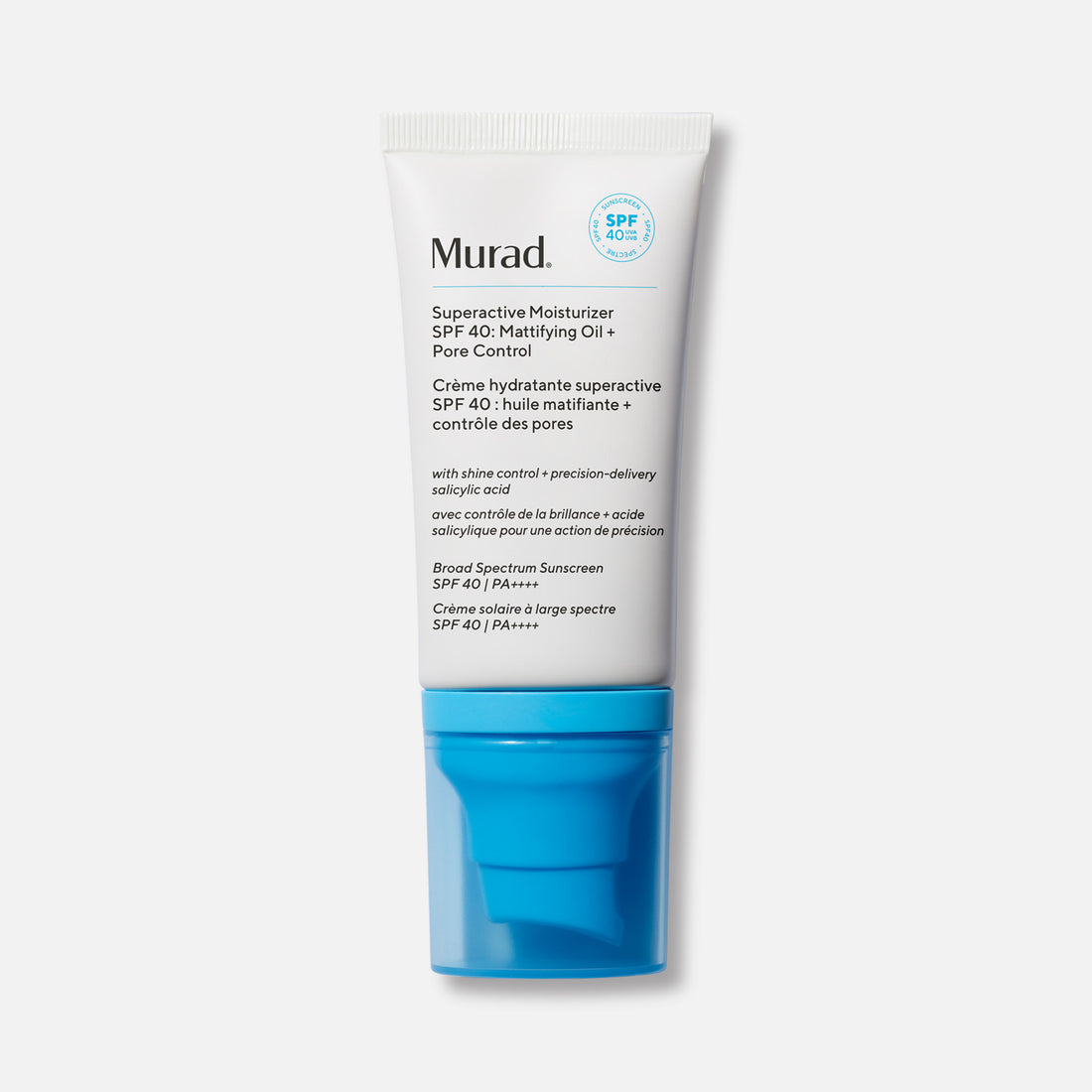 Murad Superactive SPF 40 Moisturizer - Protector Solar 3 en 1 Control de Poros, Antiacné, Matificante