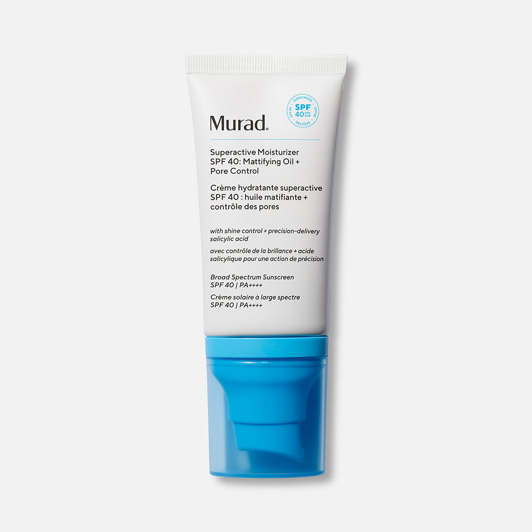 Murad Superactive SPF 40 Moisturizer - Protector Solar 3 en 1 Control de Poros, Antiacné, Matificante
