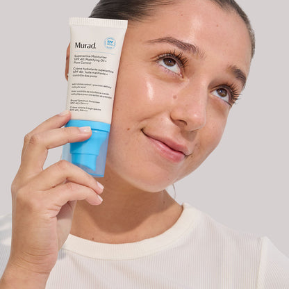 Murad Superactive SPF 40 Moisturizer - Protector Solar 3 en 1 Control de Poros, Antiacné, Matificante