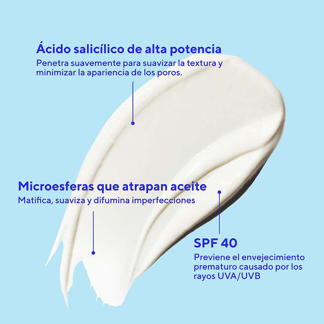 Murad Superactive SPF 40 Moisturizer - Protector Solar 3 en 1 Control de Poros, Antiacné, Matificante