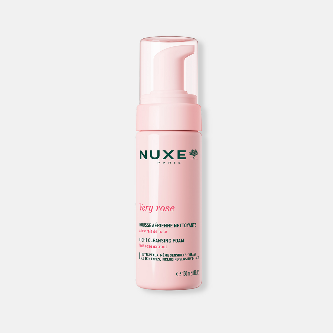 Nuxe Very Rose Espuma Limpiadora Facial 150ml - Limpia, Hidrata y Suaviza la Piel