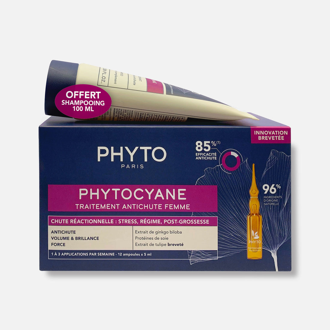 Phyto Set Anticaída Progresiva Mujer: Shampoo + Ampolletas - Reduce la Caída y Estimula Crecimiento