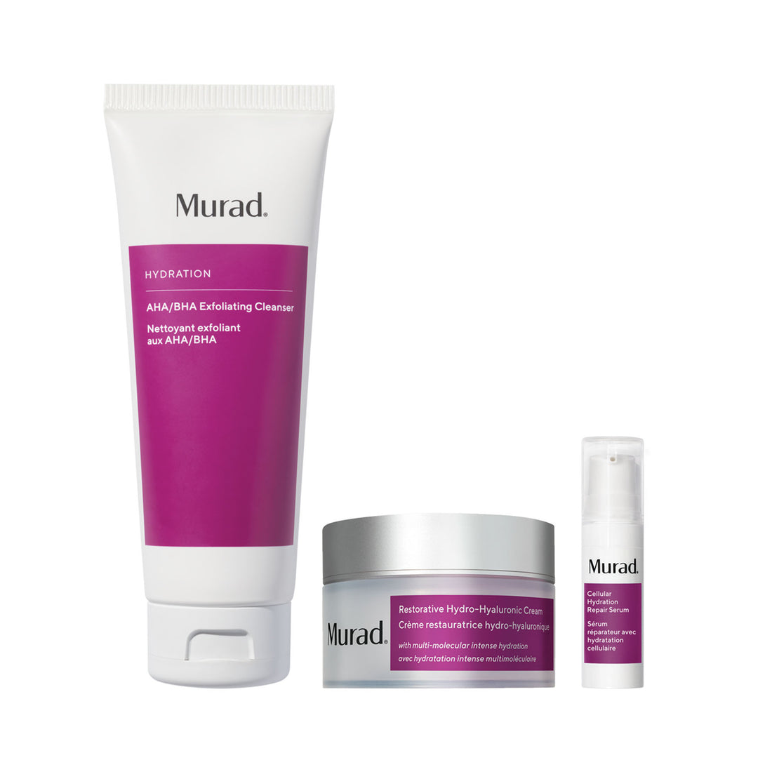 Murad Kit Target Barrier Damage: Limpiador, Hidratante, Suero, Exfoliación Suave
