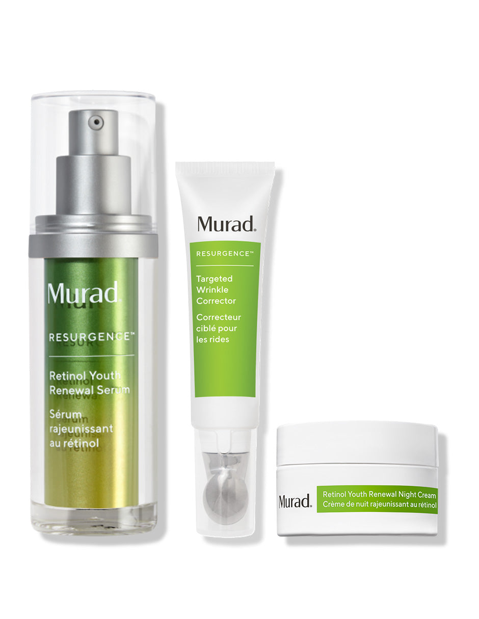 Murad Kit Target Wrinkles: Retinol Antiedad para Piel Joven, Arrugas, Luminosidad