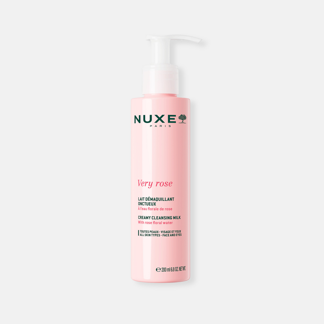 Nuxe Very Rose Leche Desmaquillante 200ml - Limpia, Hidrata, Calma el Rostro y Ojos