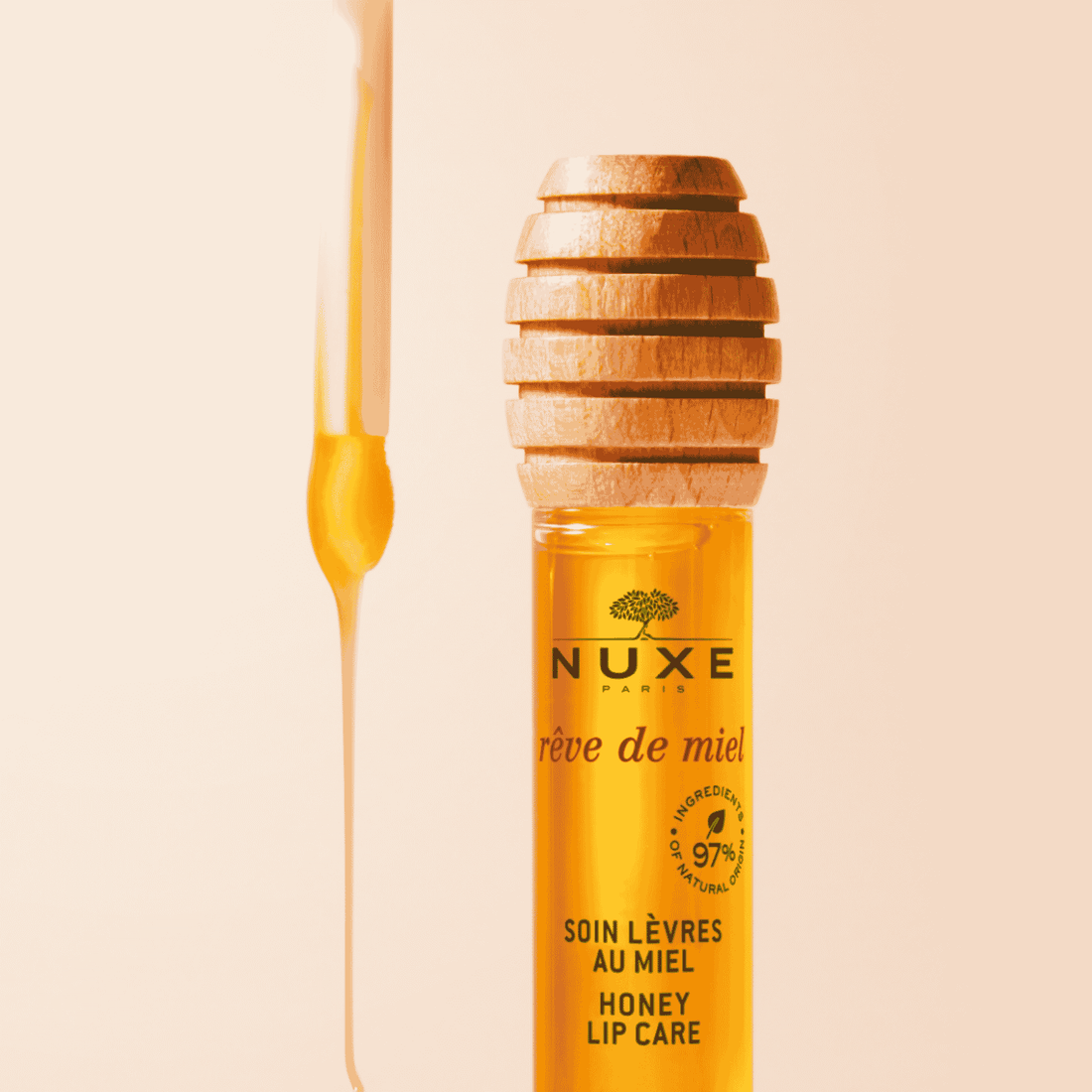 Nuxe Rêve de Miel Honey Lip Care 10ml - Labial con Miel, Nutritivo, Acabado Luminoso