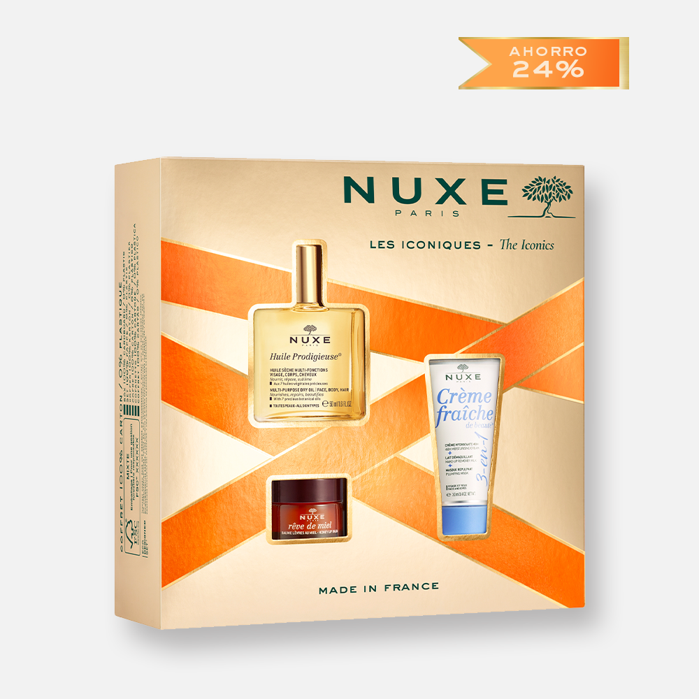 Nuxe Kit Esencial  – Cuidado Hidratante y Reparador para Rostro, Cuerpo y Labios