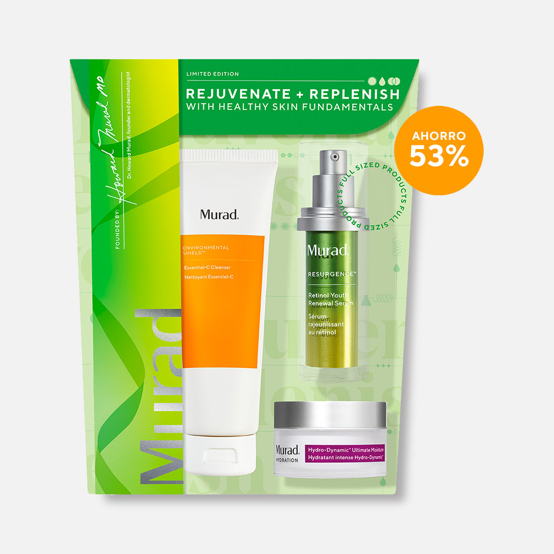 Murad KIT Rejuvenate + Replenish: Piel Saludable y Renovada - Retinol, Vitamina C y Ácido Hialurónico